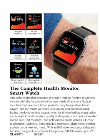 Hammacher Schlemmer The complete health monitor smart watch offer