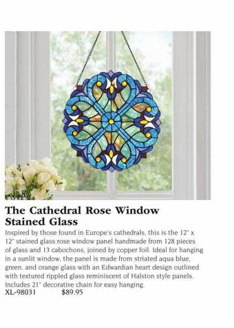 Hammacher Schlemmer The cathedral rose window stained glass offer
