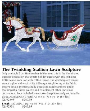 Hammacher Schlemmer The twinkling stallion lawn sculpture offer