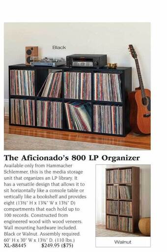 Hammacher Schlemmer The aficionado's 800 lp organizer offer