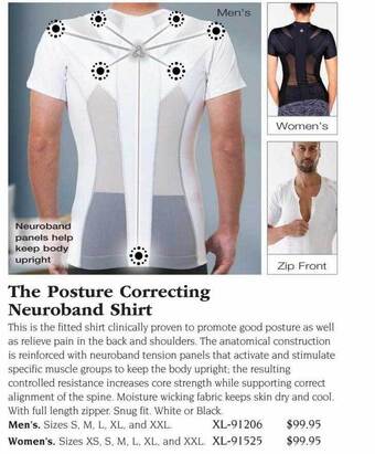 Hammacher Schlemmer The posture correcting neuroband shirt offer