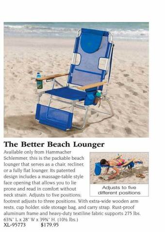 Hammacher Schlemmer The better beach lounger offer