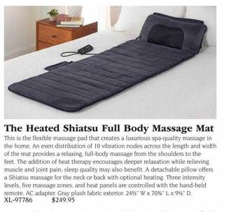 Hammacher Schlemmer The heated shiatsu full body massage mat offer