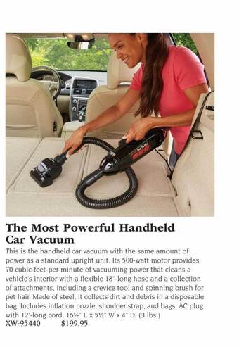 Hammacher Schlemmer The most powerful handheld car vacuum offer