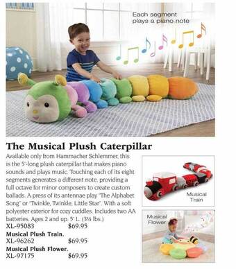 Hammacher Schlemmer The musical plush caterpillar offer