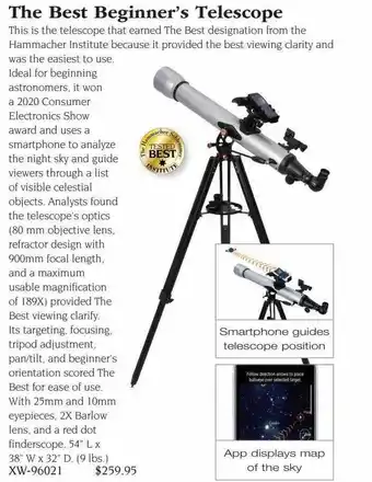 Hammacher Schlemmer The best beginner's telescope offer