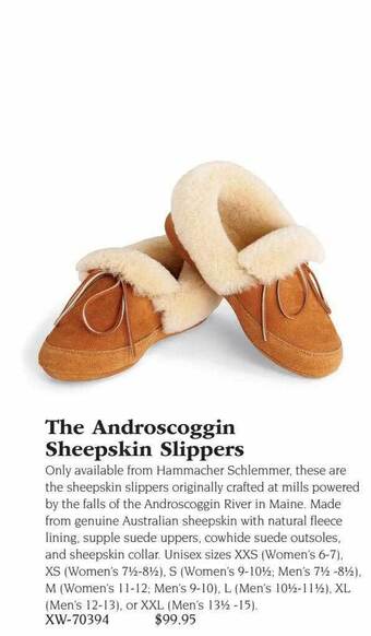 Hammacher Schlemmer The androscoggin sheepskin slippers offer
