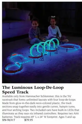 Hammacher Schlemmer The luminous loop-de-loop speed track offer