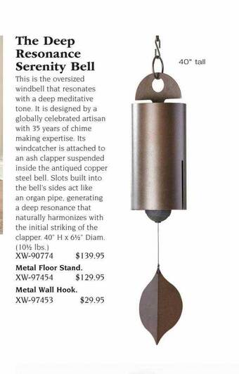 Hammacher Schlemmer The deep resonance serenity bell offer