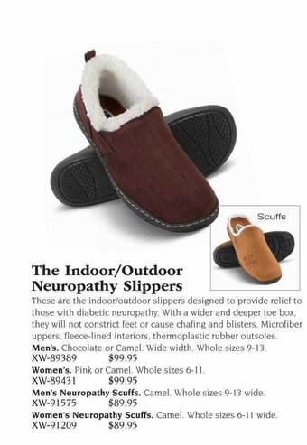 Hammacher Schlemmer The indoor outdoor neuropathy slippers offer