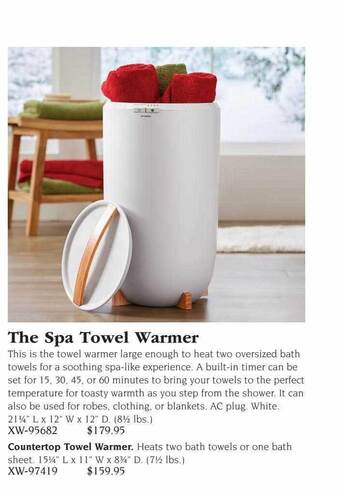 Hammacher Schlemmer The spa towel warmer offer