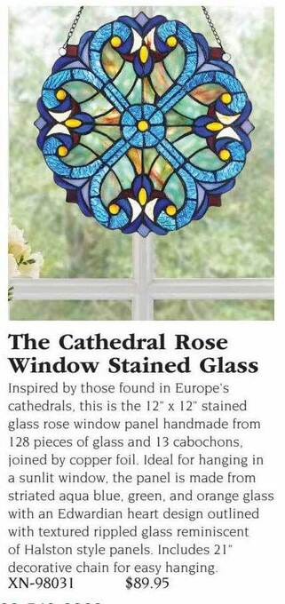 Hammacher Schlemmer The cathedral rose window stained glass offer