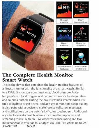 Hammacher Schlemmer The complete health monitor smart watch offer