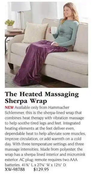 Hammacher Schlemmer The heated massaging sherpa wrap offer