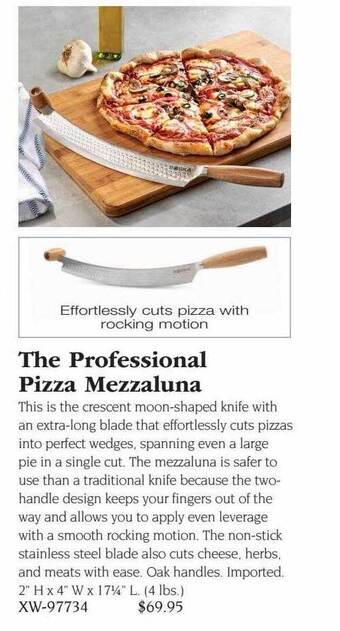 Hammacher Schlemmer The professional pizza mezzaluna offer