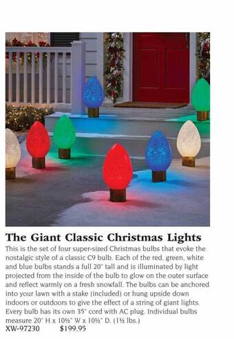 Hammacher Schlemmer The giant classic christmas lights offer