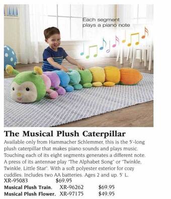 Hammacher Schlemmer The musical plush caterpillar offer