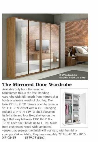 Hammacher Schlemmer The mirrored door wardrobe offer