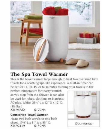 Hammacher Schlemmer The spa towel warmer offer