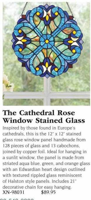 Hammacher Schlemmer The cathedral rose window stained glass offer