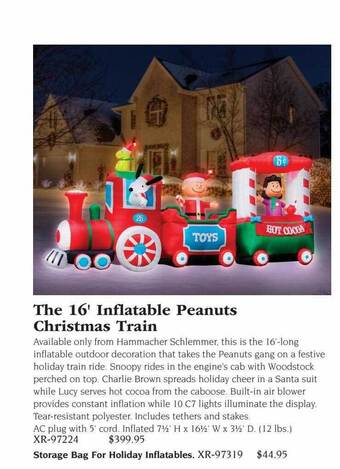 Hammacher Schlemmer The 16' inflatable peanuts christmas train offer