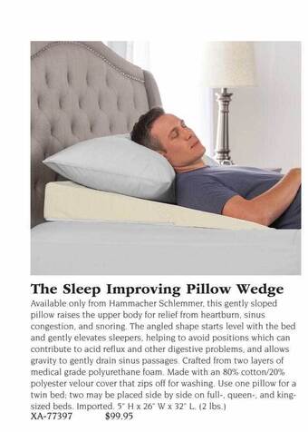 Hammacher Schlemmer The sleep improving pillow wedge offer