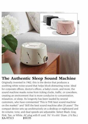 Hammacher Schlemmer The authentic sleep sound machine offer