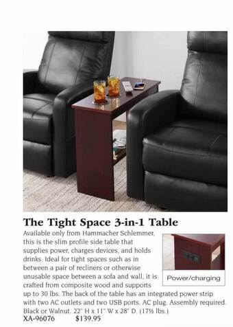 Hammacher Schlemmer The tight space 3-in-1 table offer