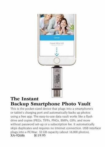 Hammacher Schlemmer The instant backup smartphone photo vault offer