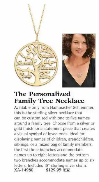 Hammacher Schlemmer The personalized family tree necklace offer