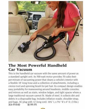 Hammacher Schlemmer The most powerful handheld car vacuum offer