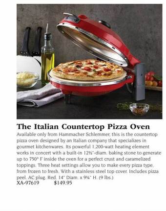 Hammacher Schlemmer The italian countertop pizza oven offer