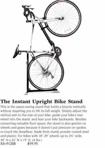 Hammacher Schlemmer The instant upright bike stand offer