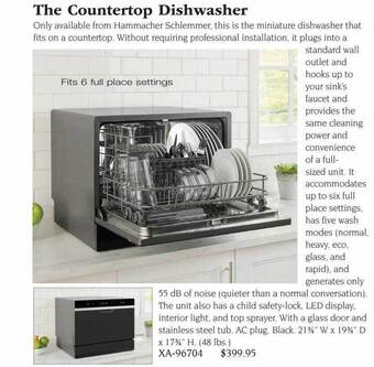 Hammacher Schlemmer The countertop dishwasher offer