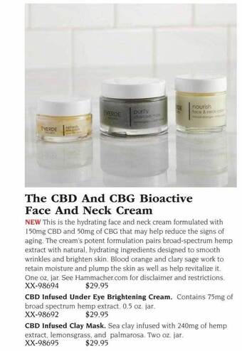 Hammacher Schlemmer The cbd and cbg bioactive face and neck cream offer