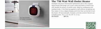 Hammacher Schlemmer The 750 watt wall outlet heater offer