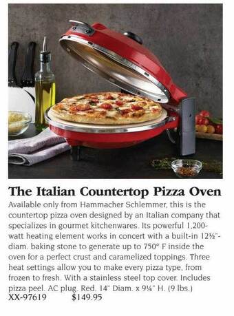 Hammacher Schlemmer The italian countertop pizza oven offer