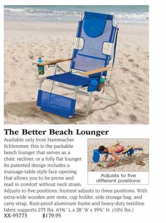 Hammacher Schlemmer The better beach lounger offer