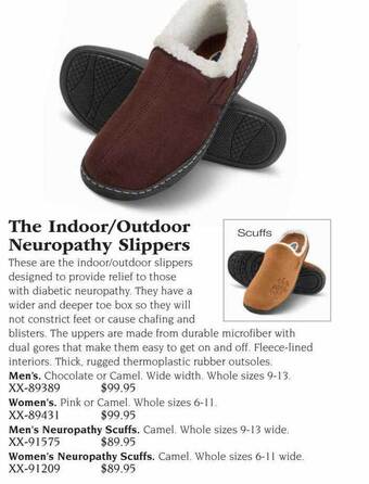 Hammacher Schlemmer The indoor-outdoor neuropathy slippers offer
