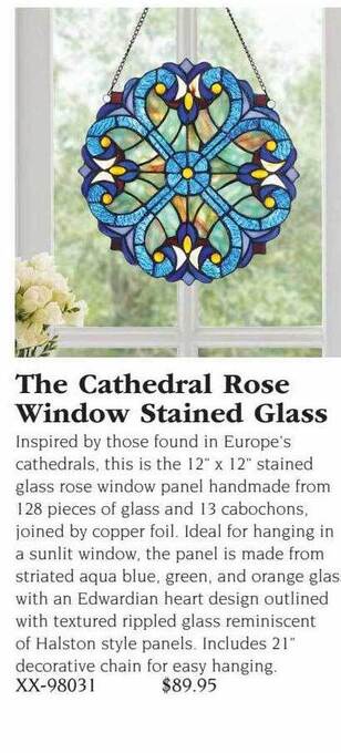 Hammacher Schlemmer The cathedral rose window stained glass offer