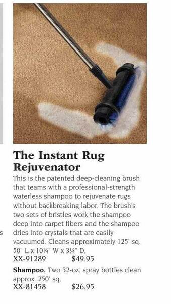 Hammacher Schlemmer The instant rug rejuvenator offer