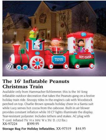 Hammacher Schlemmer The 16' inflatable peanuts christmas train offer