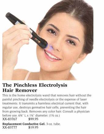 Hammacher Schlemmer The pinchless electrolysis hair remover offer