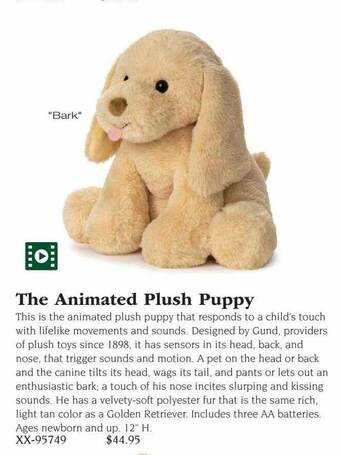 Hammacher Schlemmer The animated plush puppy offer