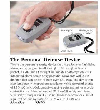 Hammacher Schlemmer The personal defense device offer