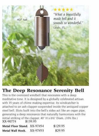 Hammacher Schlemmer The deep resonance serenity bell offer