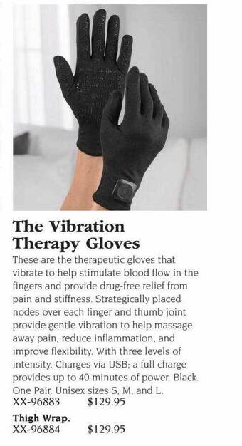 Hammacher Schlemmer The vibration therapy gloves offer