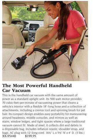 Hammacher Schlemmer The most powerful handheld car vacuum offer