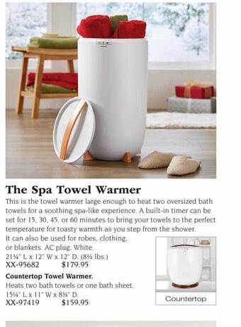 Hammacher Schlemmer The spa towel warmer offer