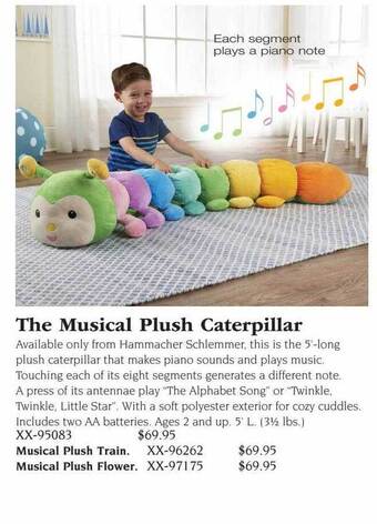 Hammacher Schlemmer The musical plush caterpillar offer